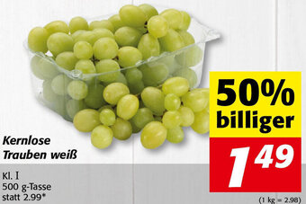 Nah&Frisch Kernlose Trauben Weiß 500g Angebot