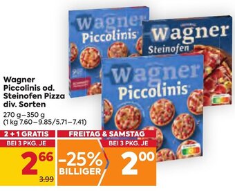 Billa Wagner Piccolinis od. Steinofen Pizza div. Sorten Angebot