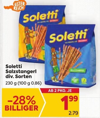 Billa Soletti Salzstangerl div. Sorten Angebot