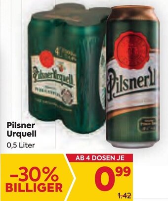 Billa Pilsner Urquell 0,5 Liter Angebot