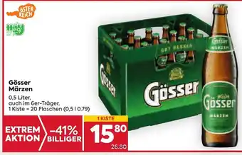 Billa Gösser Märzen 0,5 Liter, auch im 6er-Träger, 1 Kiste = 20 Flaschen (0,5 1 0.79) Angebot