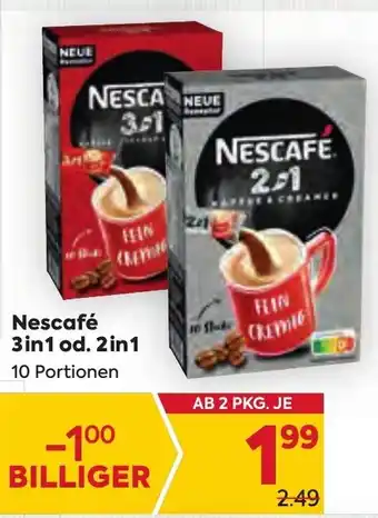 Billa Nescafé 3in1 od. 2in1 10 Portionen Angebot