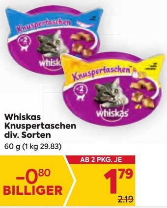 Billa Whiskas Knuspertaschen div. Sorten Angebot