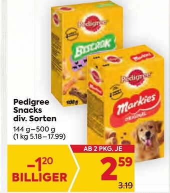 Billa Pedigree Snacks div. Sorten Angebot