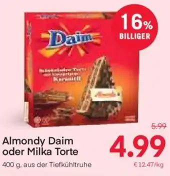 MPreis Almondy Daim oder Milka Torte 400 g, aus der Tiefkühltruhe Angebot
