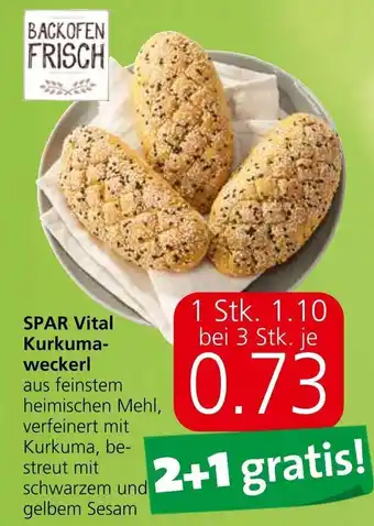 Eurospar SPAR Vital Kurkuma-weckerl aus feinstem heimischen Mehl, verfeinert mit Kurkuma, be-streut mit Angebot