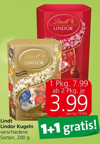 Eurospar Lindt Lindor Kugeln verschiedene Sorten, 200 g Angebot