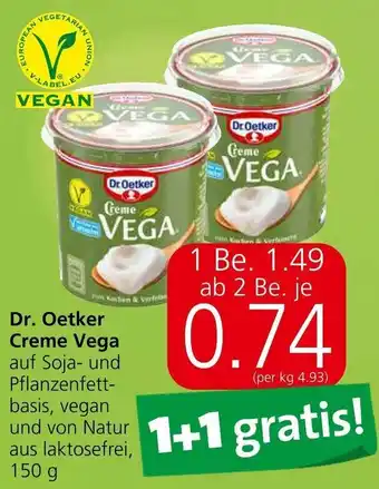 Eurospar Dr. Oetker Creme Vega auf Soja- und Pflanzenfett-basis, vegan und von Natur aus laktosefrei, 150g Angebot