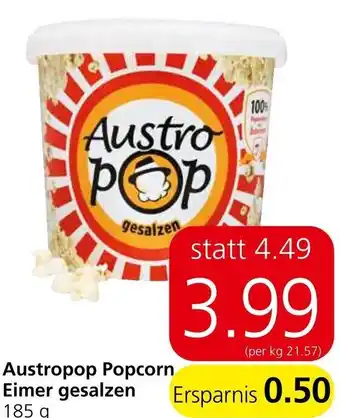 Eurospar Austropop Popcorn Eimer gesalzen 185 g Angebot