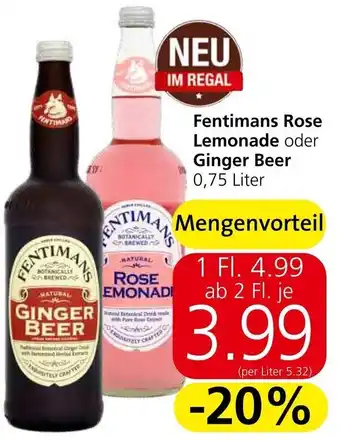 Eurospar Fentimans Rose Lemonade oder Ginger Beer 0,75 Liter Angebot