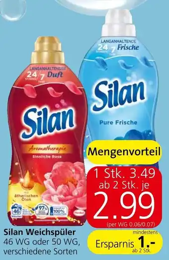 Eurospar Silan Weichspüler 46 WG oder 50 WG, verschiedene Sorten Angebot