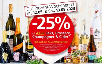 SPAR Gourmet Das Prozent-Wochenend'! Fr., 12.05. & Sa., 13.05.2023 auf ALLE Sekt, Prosecco, Champagner & Cider* Angebot