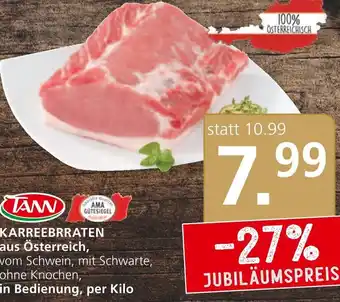SPAR Gourmet TAW KARREEBRRATEN aus Österreich, vom Schwein, mit Schwarte, ohne Knochen, in Bedienung, per Kilo Angebot