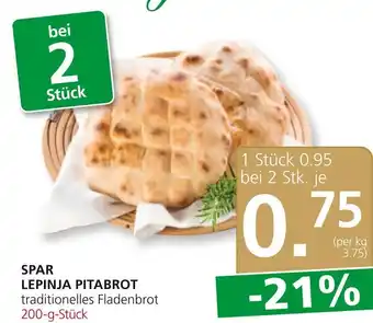 SPAR Gourmet SPAR LEPINJA PITABROT traditionelles Fladenbrot 200-g-Stück Angebot