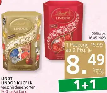 SPAR Gourmet LINDT LINDOR KUGELN verschiedene Sorten, 500-g-Packung Angebot