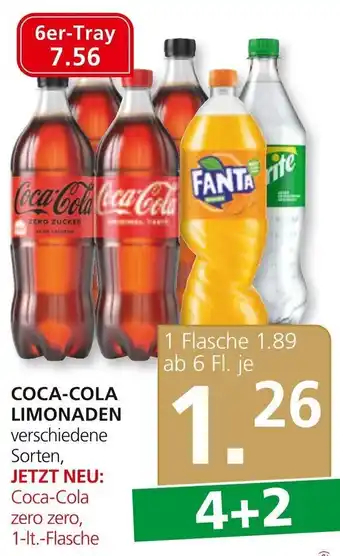SPAR Gourmet COCA-COLA LIMONADEN verschiedene Sorten, JETZT NEU: Coca-Cola zero zero, 1-It.-Flasche Angebot