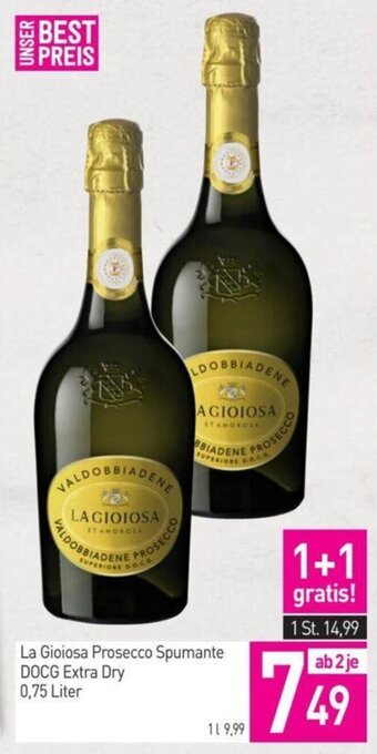 Sutterlüty La Gioiosa Prosecco Spumante DOCG Extra Dry 0,75 Liter Angebot