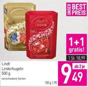 Sutterlüty Lindt Lindorkugeln 500 g verschiedene Sorten Angebot