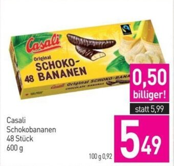 Sutterlüty Casali Schokobananen 48 Stück 600 g Angebot