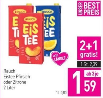 Sutterlüty Rauch Eistee Pfirsich oder Zitrone 2 Liter Angebot