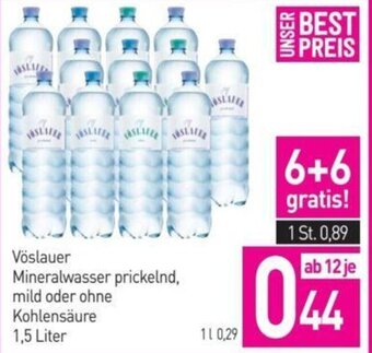 Sutterlüty Vöslauer Mineralwasser prickelnd, mild oder ohne Kohlensäure 1,5 Liter Angebot