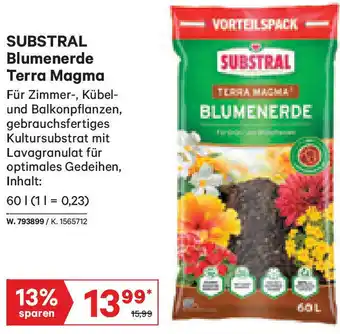 Lagerhaus SUBSTRAL Blumenerde Terra Magma Für Zimmer-, Kübel-und Balkonpflanzen, gebrauchsfertiges Kultursubstrat mit Lavagranulat für Angebot