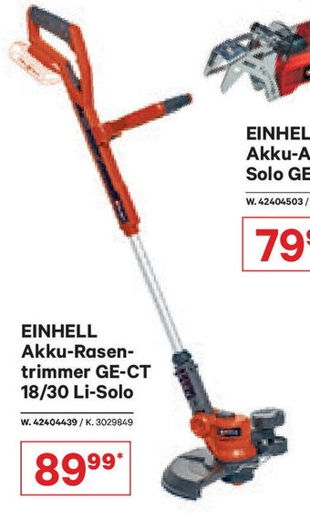 Lagerhaus EINHELL Akku-Rasen-trimmer GE-CT 18/30 Li-Solo Angebot