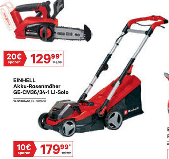 Lagerhaus EINHELL Akku-Rasenmäher GE-CM36/34-1 Li-Solo Angebot
