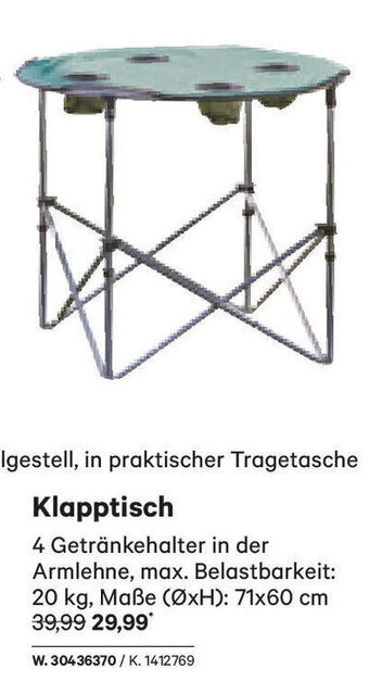 Lagerhaus Klapptisch Angebot