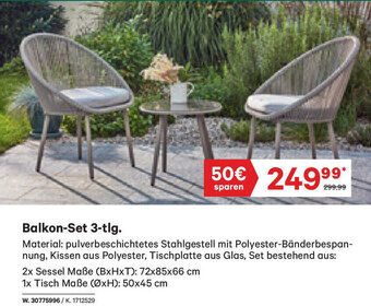 Lagerhaus Balkon-Set 3-tlg. Angebot