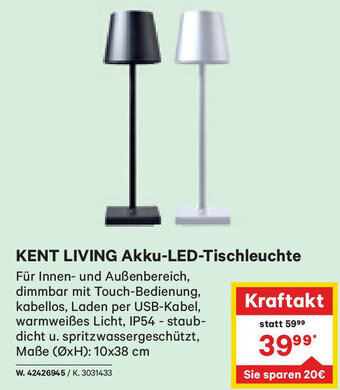 Lagerhaus KENT LIVING Akku-LED-Tischleuchte Angebot