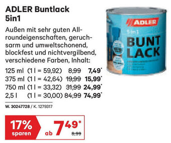 Lagerhaus ADLER Buntlack 5in1 Angebot