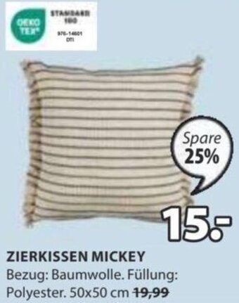JYSK ZIERKISSEN MICKEY Bezug: Baumwolle. Füllung: Polyester. 50x50 cm 19,99 Angebot