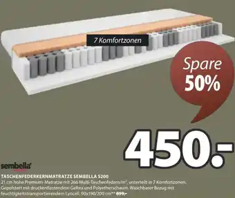 JYSK sembella' TASCHENFEDERKERNMATRATZE SEMBELLA S200 Angebot