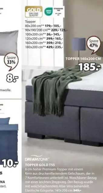 JYSK DREAMZONE* TOPPER GOLD T55 Angebot