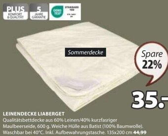 JYSK LEINENDECKE LIABERGET Angebot