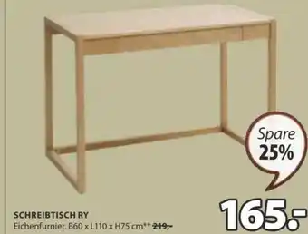 JYSK SCHREIBTISCH RY Eichenfurnier. B60 x L110 x H75 cm** 249,- Angebot