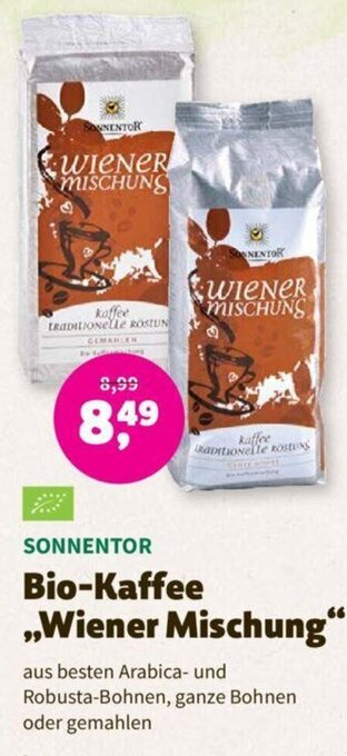 Denn's Biomarkt SONNENTOR Bio-Kaffee ,,Wiener Mischung" Angebot