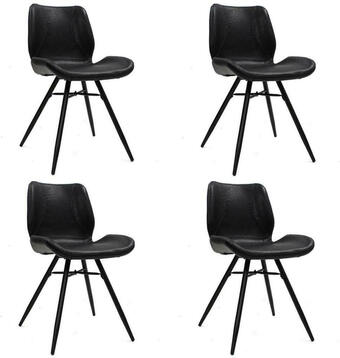 Möbelix Stuhl barron lederlook schwarz gepolstert 4er-set Angebot