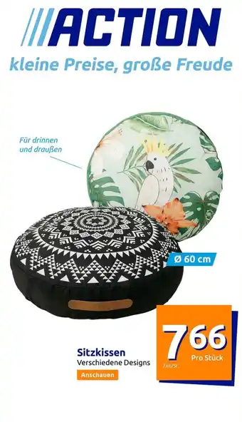 Action Sitzkissen Verschiedene Designs Ø 60 cm Angebot
