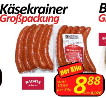 Wurstico Käsekrainer Großpackung per Kilo Angebot