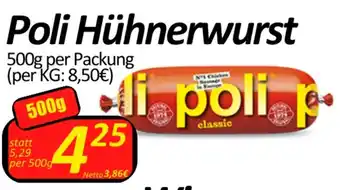Wurstico Poli Hühnerwurst 500g per Packung (per KG: 8,50€) Angebot