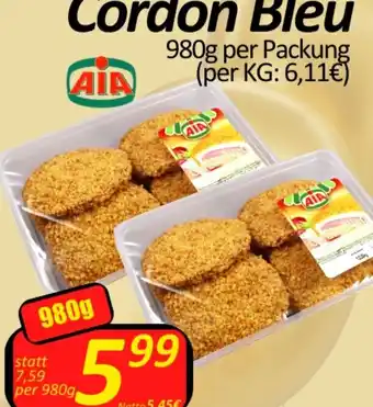 Wurstico Cordon Bleu 980g per Packung (per KG: 6,11€) Angebot