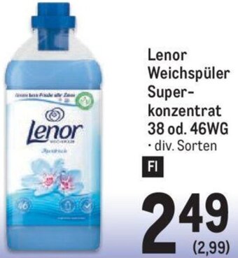 Metro Lenor Weichspüler Super-konzentrat 38 od. 46WG • div. Sorten Angebot
