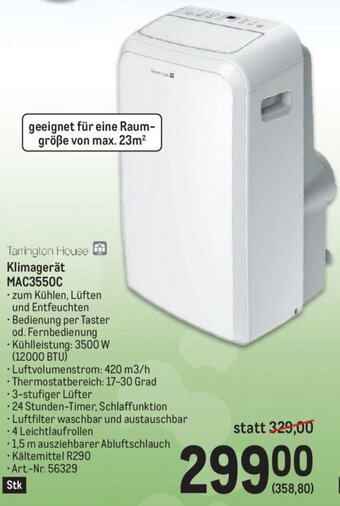 Metro Tarrington House Klimagerät MAC3550C Angebot