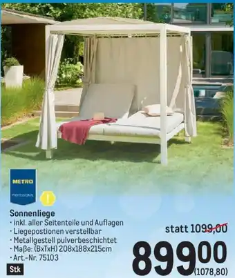 Metro Sonnenliege Maße: (BxTxH) 208x188x215cm - Art.-Nr. 75103 Angebot