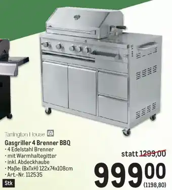 Metro Gasgriller 4 Brenner BBQ • Maße: (BxTxH) 122x74x108cm Angebot