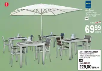 Metro Alu-Sessel - mit Alu-Latten • Farbe: dunkelbraun Angebot