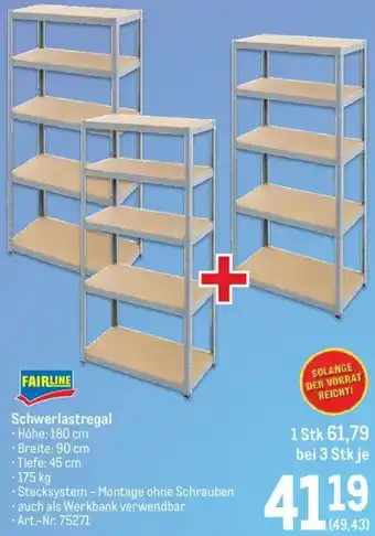 Metro Schwerlastregal • Höhe: 180 cm • Breite: 90 cm • Tiefe: 45 cm 175kg Angebot