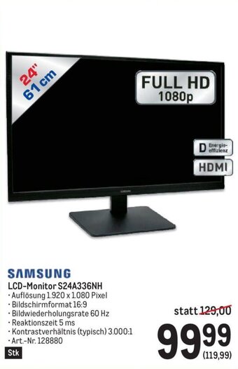 Metro SAMSUNG LCD-Monitor S24A336NH Angebot